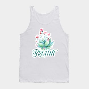 Watercolor succulent breathe yoga Tank Top